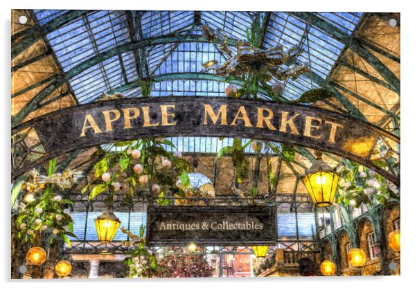 The Apple Market Covent Garden London Art Acrylic by David Pyatt