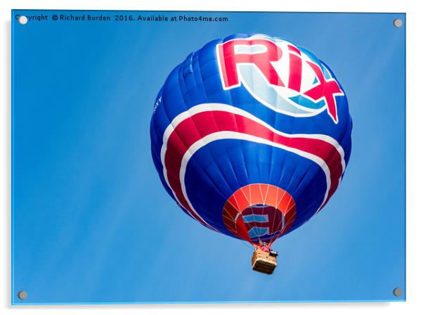 Hot Air Balloon Acrylic by Richard Burdon