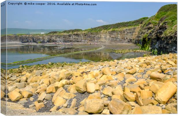 low tide rock pools Canvas Print by mike cooper