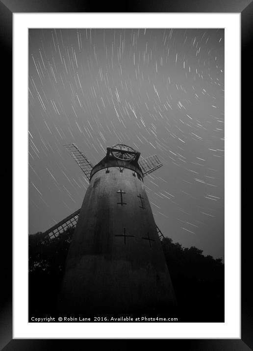 Star Trails on Bidston Hill Framed Mounted Print by Robin Lane