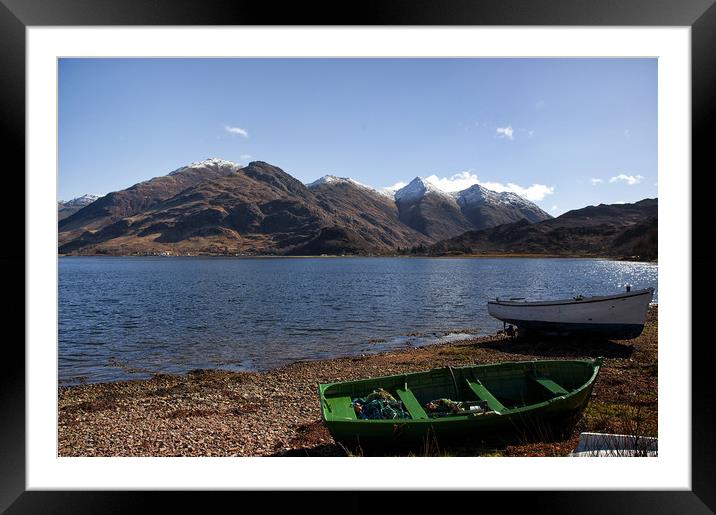 Green Boat by Loch Duich Framed Mounted Print by Jacqi Elmslie