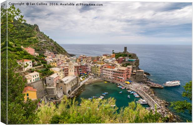 Looking Down On Vernazza, Italy Canvas Print by Ian Collins