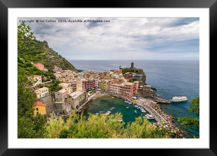 Looking Down On Vernazza, Italy Framed Mounted Print by Ian Collins