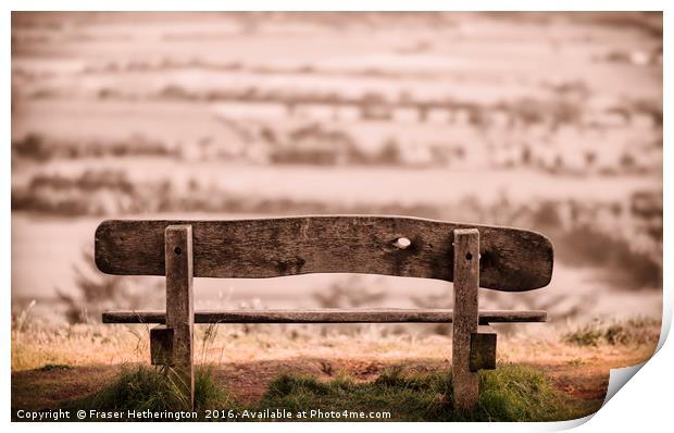 Bench on the Hill Print by Fraser Hetherington