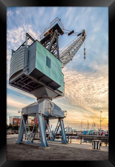 Dockyard Crane Gunwharf Quays Framed Print by Wight Landscapes