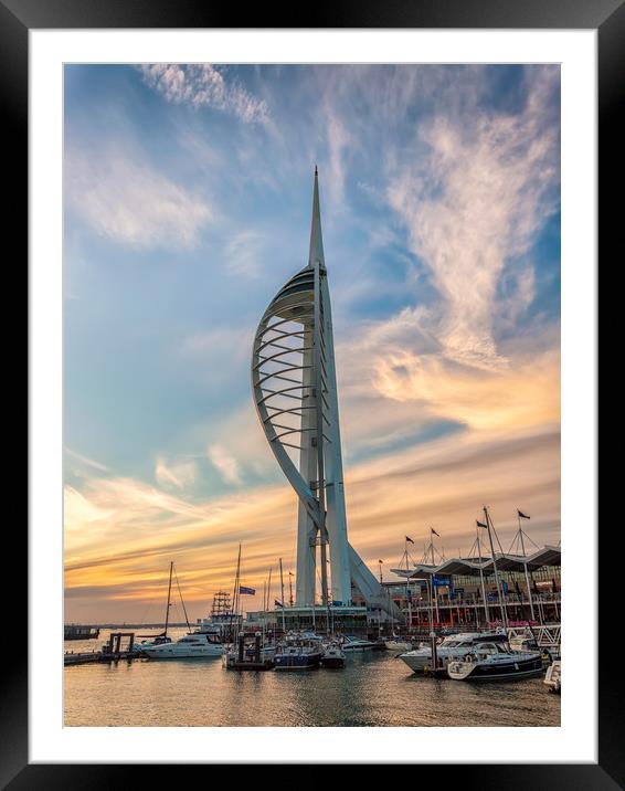 Spinnaker Tower Sunset Framed Mounted Print by Wight Landscapes