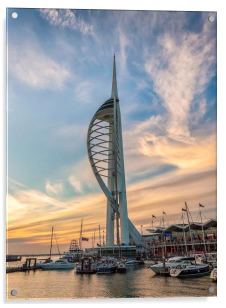 Spinnaker Tower Sunset Acrylic by Wight Landscapes