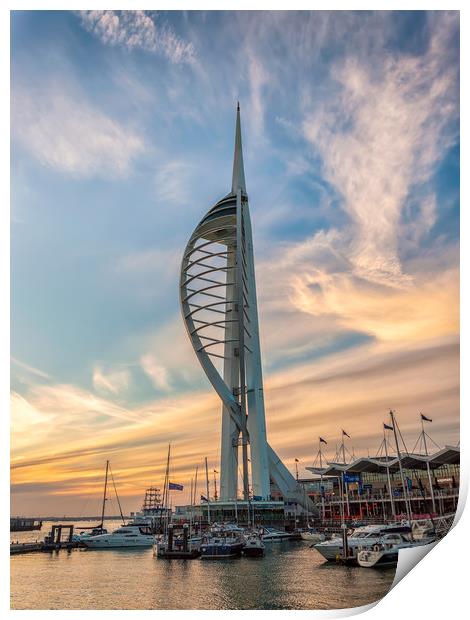 Spinnaker Tower Sunset Print by Wight Landscapes