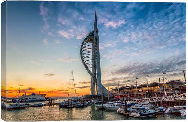 Gunwharf Quays Sunset Canvas Print by Wight Landscapes