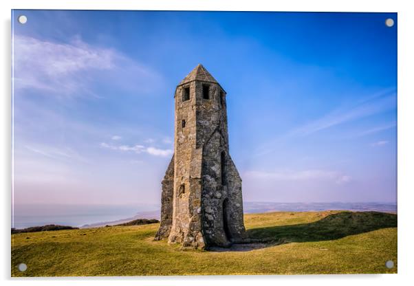 St Catherines Oratory Acrylic by Wight Landscapes