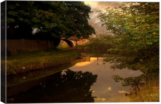 Sunrise along the canal. Canvas Print by Irene Burdell