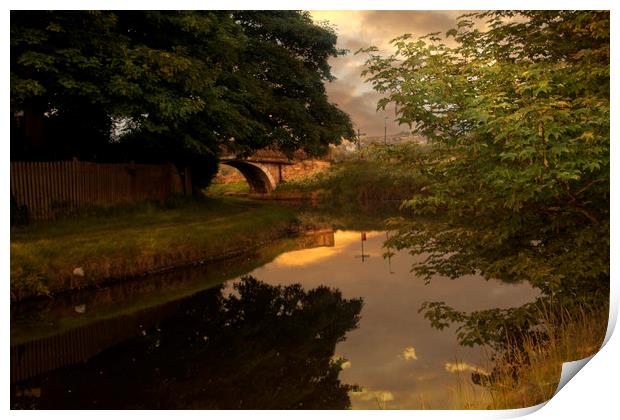 Sunrise along the canal. Print by Irene Burdell