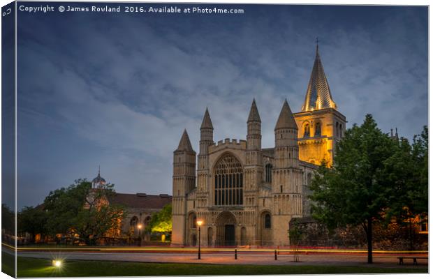 Rochester Cathedral at Dusk Canvas Print by James Rowland