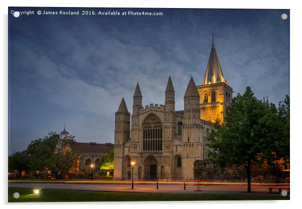 Rochester Cathedral at Dusk Acrylic by James Rowland