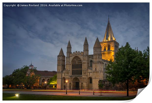 Rochester Cathedral at Dusk Print by James Rowland