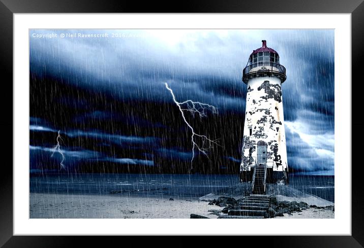 Point of Ayr Lighthouse at Talacre, Flintshire Framed Mounted Print by Neil Ravenscroft