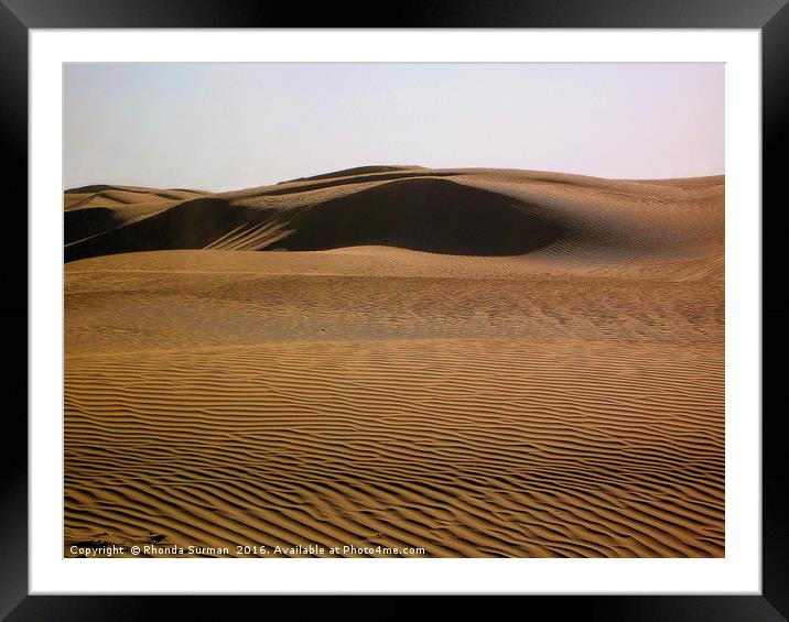 Deserted Arabian Desert Framed Mounted Print by Rhonda Surman