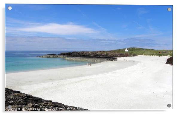 White sands at Clachtoll beach Acrylic by Rhonda Surman