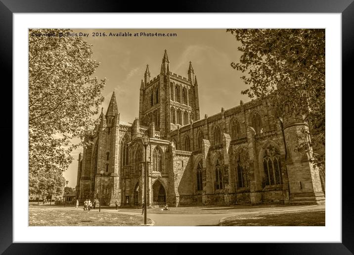 Hereford Cathedral Framed Mounted Print by Chris Day