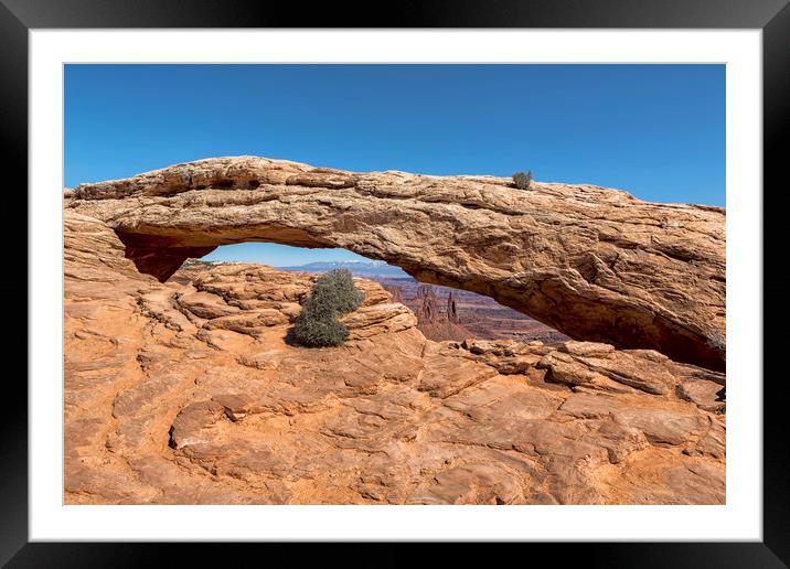 Clear Day at Mesa Arch - Canyonlands National Park Framed Mounted Print by Belinda Greb