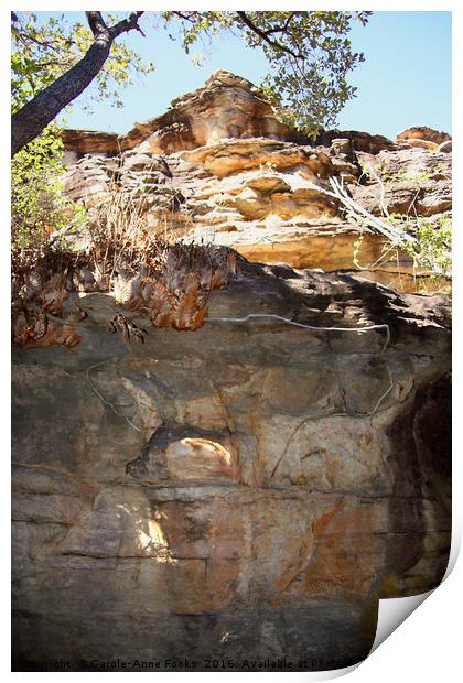 Aboriginal Rock Art in the Landscape Print by Carole-Anne Fooks