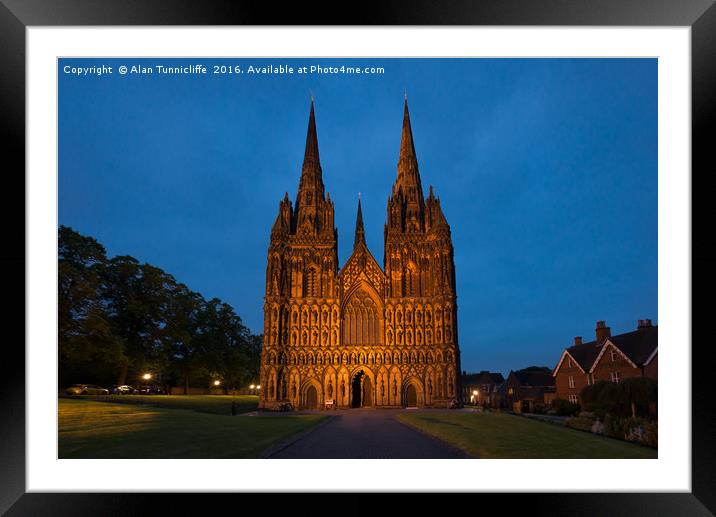 Lichfield cathedral  Framed Mounted Print by Alan Tunnicliffe