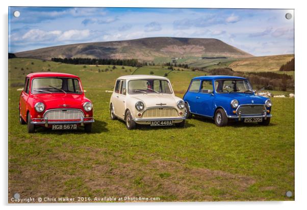 Classic Minis with Pendle Hill Acrylic by Chris Walker
