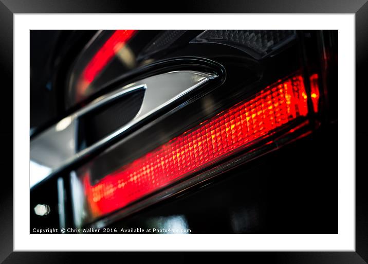 Tesla Model S Light Detail Framed Mounted Print by Chris Walker