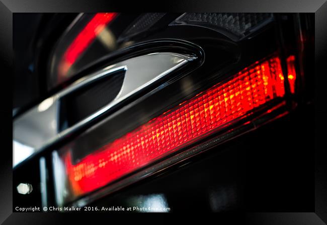 Tesla Model S Light Detail Framed Print by Chris Walker