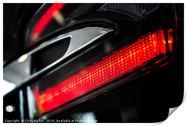 Tesla Model S Light Detail Print by Chris Walker