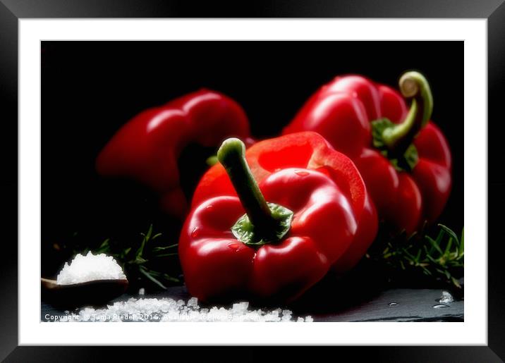 Red Pepper Still life Framed Mounted Print by Tanja Riedel