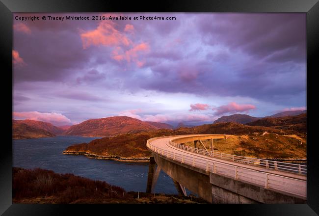 Dusk at the Kylesku Bridge Framed Print by Tracey Whitefoot
