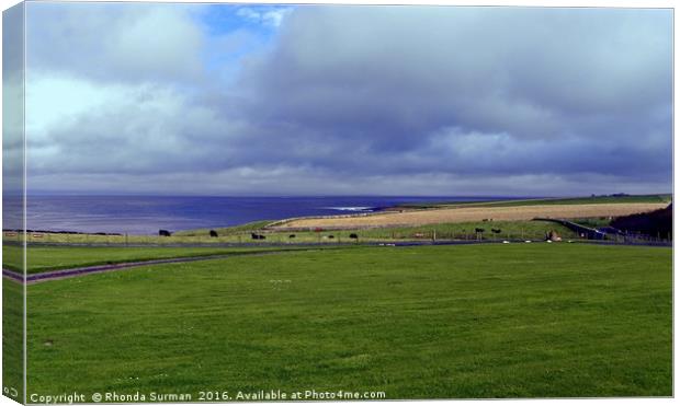 View of the Pentland Firth from the Castle of Mey Canvas Print by Rhonda Surman