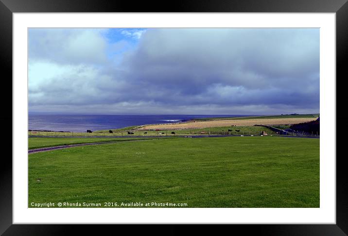 View of the Pentland Firth from the Castle of Mey Framed Mounted Print by Rhonda Surman