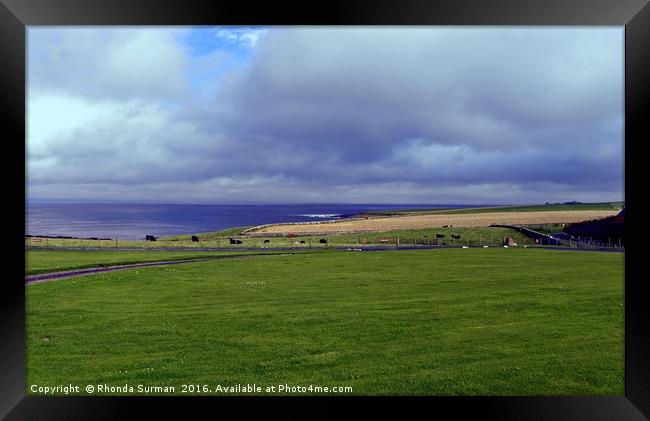 View of the Pentland Firth from the Castle of Mey Framed Print by Rhonda Surman