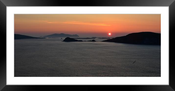Sunset Blasket Islands Framed Mounted Print by barbara walsh