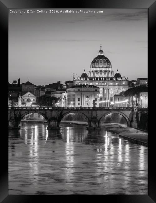 Black and White Sunset, Rome Framed Print by Ian Collins