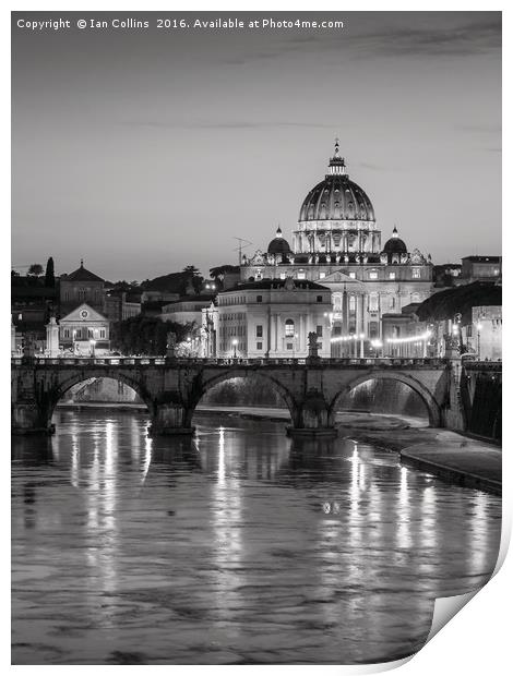 Black and White Sunset, Rome Print by Ian Collins