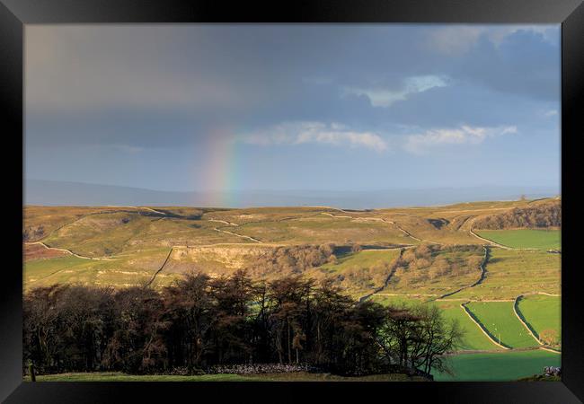 Rainbow in the Yorkshire Dales  Framed Print by chris smith
