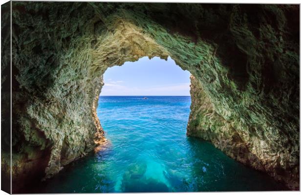 View from Zante cave Canvas Print by Simon West