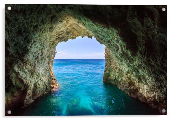 View from Zante cave Acrylic by Simon West