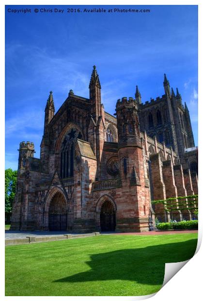 Hereford Cathedral Print by Chris Day