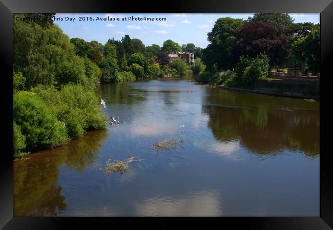 River Wye From the old bridge Hereford Framed Print by Chris Day