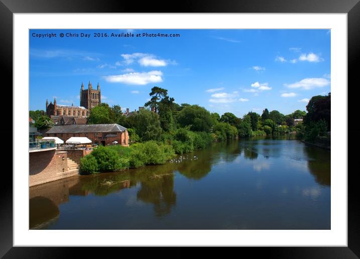 Hereford Skyline Framed Mounted Print by Chris Day