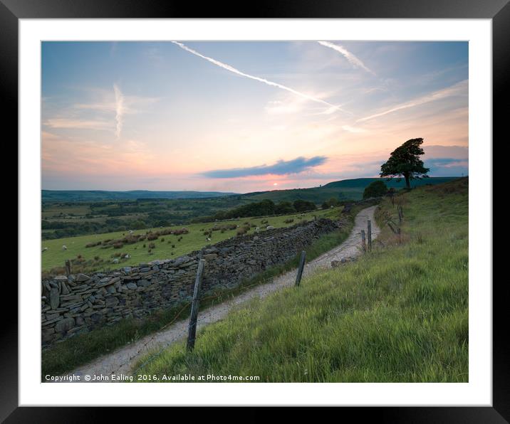 Scholes Height at Sunset Framed Mounted Print by John Ealing