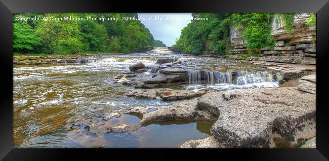 Lower Falls Aysgarth Panorama  - Yorkshire Dales Framed Print by Colin Williams Photography