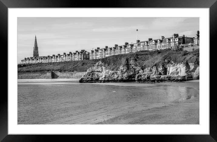 Cullercoats in Mono........... Framed Mounted Print by Naylor's Photography