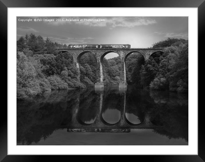 Train over the river viaduct Framed Mounted Print by Derrick Fox Lomax