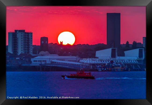 Seacombe Sunset Framed Print by Paul Madden