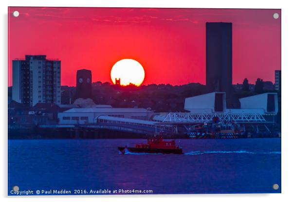 Seacombe Sunset Acrylic by Paul Madden